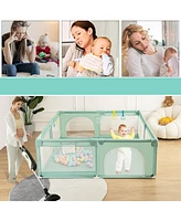 Comomy Baby Playpen, 79x79'' Extra Large Baby Playard, Kids Activity Center with Anti-Slip Base, Safety Play Yard for Infants Toddlers