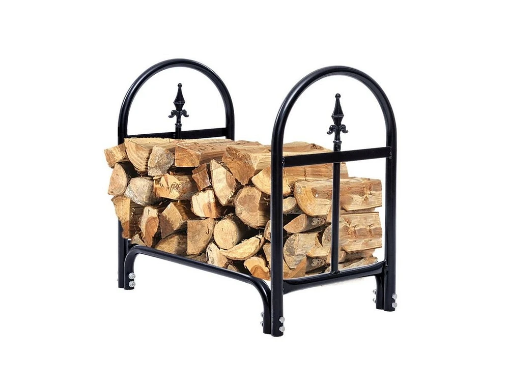 Slickblue Indoor/Outdoor Heavy Duty Steel Firewood Storage Holder for Firewood Organization