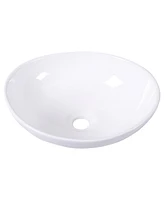 Slickblue Contemporary Oval Round Vessel Bathroom Sink for Modern Vanities