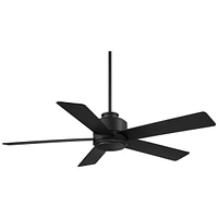 Casa Vieja 52" Grand Palm Matte Black Led Damp Rated Fan with Remote