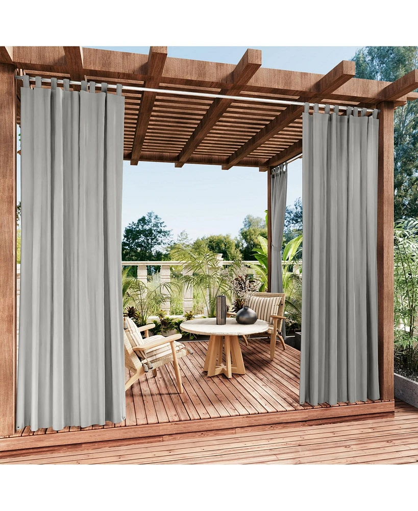 Awesome Home Outdoor Cabana Solid Uv Protected Privacy Tab Top Curtain Panel