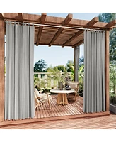 Awesome Home Outdoor Cabana Solid Uv Protected Privacy Tab Top Curtain Panel