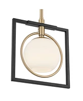 Possini Euro Design Carlyn 10 1/2" Mid Century Modern Art Deco Pendant Ceiling Light Fixture Dining Room Over Table Kitchen Island Foyer Hanging Round