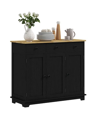 Homcom Buffet Cabinet, Bar Cabinet with 3 Drawers,