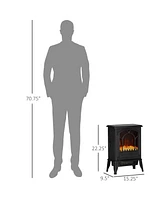 Homcom Electric Fireplace Stove with Overheat Protection 750W/1500W,