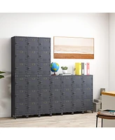 Gouun Metal Storage Locker with 3 Lockable Doors and Adjustable Feet