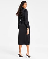 Bar Iii Women's Satin Tie-Front Dress, Exclusively at Macy's