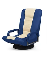 Gouun 360-Degree Swivel Gaming Floor Chair with Foldable Adjustable Backrest