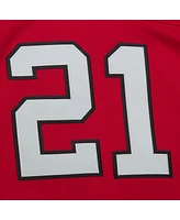 Mitchell & Ness Men's Deion Sanders Red Atlanta Falcons Player Name Number Hoodie Legacy Jersey