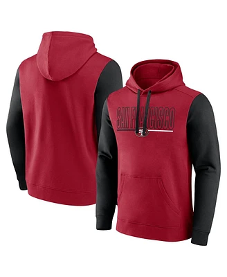 Fanatics Men's Scarlet/Black San Francisco 49ers Outline Pullover Hoodie