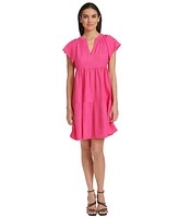 Calvin Klein Women's Split-Neck Tiered A-Line Dress