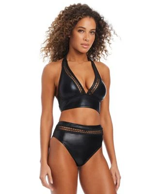 Bar Iii Womens Midnight Boho Longline Bikini Top High Rise Bikini Bottoms Exclusively At Macys