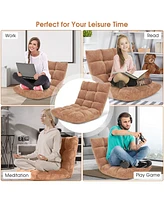 Gouun 14-Position Adjustable Floor Chair with Cushioned Seat and Steel Frame