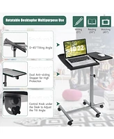 Gouun Adjustable Angle Height Rolling Laptop Table