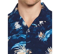 Men's Big & Tall Short Sleeve Button-Front Floral Print Camp Shirt