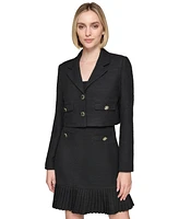 Karl Lagerferld Paris Women's Cropped Tweed Jacket