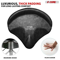 5 Core Drum Throne with Backrest Thick Padded Adjustable Guitar Stool Motorcycle Style Saddle Music Chair Seat for Adult Drummers