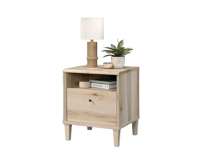 Slickblue Farmhouse Style 1-Drawer Nightstand with Open Shelf for Rustic Bedroom Storage and Decor