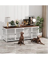 Bingopaw Wooden Dog Crate End Table Pet Kennel Cage Furniture