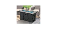 Slickblue 42-inch Outdoor Propane Gas Fire Pit Patio Table with Fire Glass