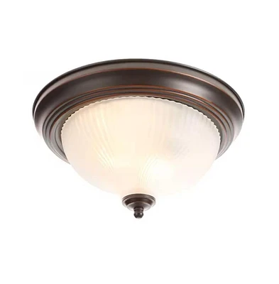 Slickblue Round Flush Mount Ceiling Light with Frosted Glass Shade