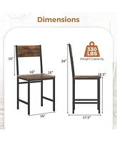 Gymax Set of Dining Chairs w/Metal Legs Slanted Back Wide Seat for Living Room