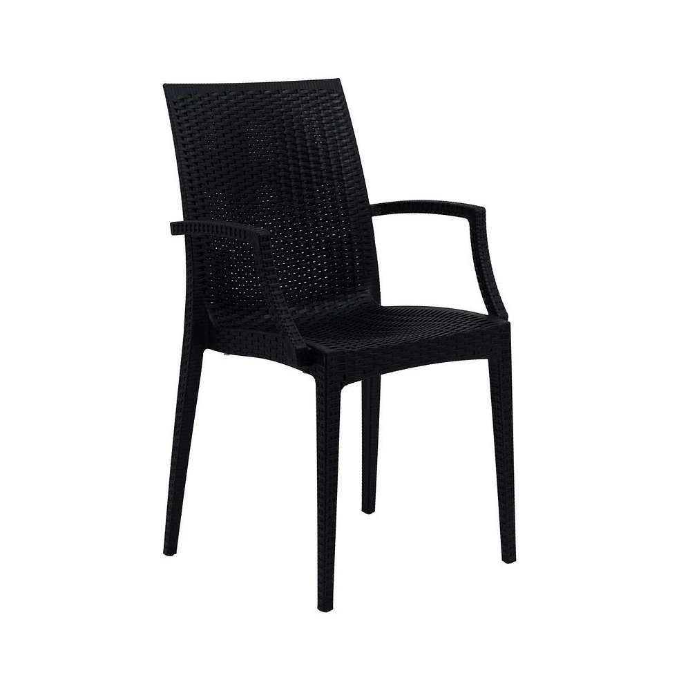 LeisureMod Weave Mace Indoor/Outdoor Chair (With Arms