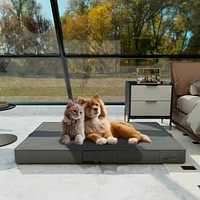 Bingopaw L Shape Microfiber Leather Padded Dog Pillow Bed 3D Fabric for Medium to Large Pets