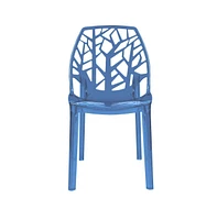 Cornelia Modern Spring Cut-Out Tree Design Stackable Dining Chair