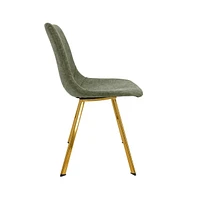 LeisureMod Markley Modern Leather Dining Chair With Gold Legs