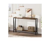 gaomon Console Table,2-Tier Entryway Table Featuring Ample Storage, Narrow Sofa Table with a V Design, Measuring 43" – Ideal for Your Entryway