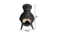 Slickblue Small Outdoor Wood Burning Fire Pit - Compact and Durable Backyard Fireplace