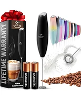 Zulay Kitchen Milk Frother Wand Drink Mixer with Aa Duracell Batteries