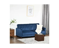 Slickblue Mid-Century Modern Futon Sofa Bed - Convertible Sleeper Couch for Small Spaces