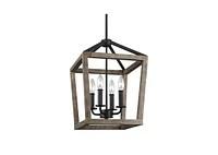 Slickblue 4 Light Lantern Adjustable Dimmable Square/Rectangle Chandelier