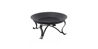 Slickblue 30-inch Round Steel Outdoor Fire Pit with Mesh Cover and Poker