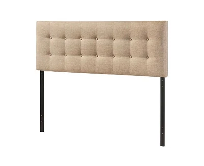 Slickblue Taupe Fabric Upholstered Button Tufted Headboard