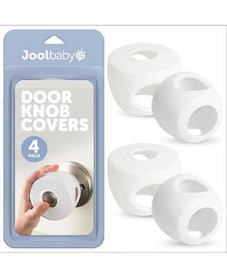 Jool Baby Toddler Door Knob Covers, Childproof, for spherical/Round Doorknobs Safety (4 Pack)