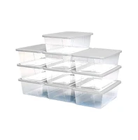 Homz 6 Qt Multipurpose Plastic Storage Containers with Latching Lid, (10 Pack)