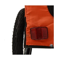 vidaXL Pet Bike Trailer Orange and Black Oxford Fabric&Iron