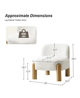 Hulala Home Vanessa Modern Armchair with Solid Wood Legs and Adjustable Foot