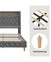 Hulala Home Dimas Modern 81.5" Bed with Storage Compartments
