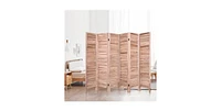 Slickblue 6-Panel Classic Louver Slatted Room Divider Screen Wood Finish