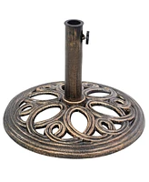 Slickblue Round Cast Iron Umbrella Stand Base for Secure Umbrella Support