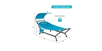 Slickblue Outdoor Hammock Chaise Lounge Chair Cot with Canopy and Storage Bag