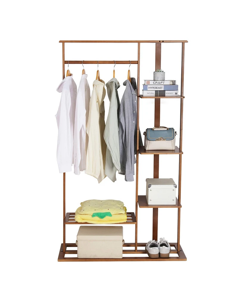 Unho Coat Rack: Garment Organizer Shelf Cloth Hanging Stand with Shoe Storage