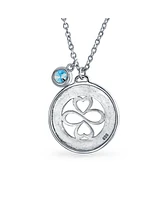 Bling Jewelry Ayllu Symbol Heart Infinity Clover For Love Luck Unity Inspirational Words Round Disc Bff Pendant Necklace For Women Sterling Silver