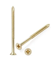 Cauldham Bright Brass Wood Screws #9 x 3 Inch for Door Hinges - 25 pack