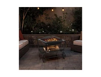 Slickblue Portable Outdoor Wood Burning Fire Pit - Easy-to-Move Backyard Fireplace for Warmth