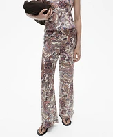 Mango Women's Flowy Printed Pants